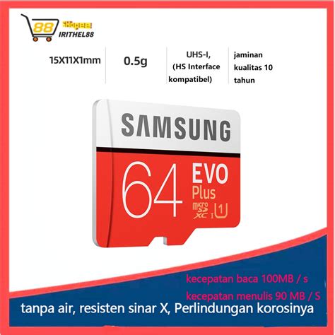 Micro sd Samsung Kartu Memori TF Class10 Kapasitas 64GB 128GB 256GB 512GB Memory Card